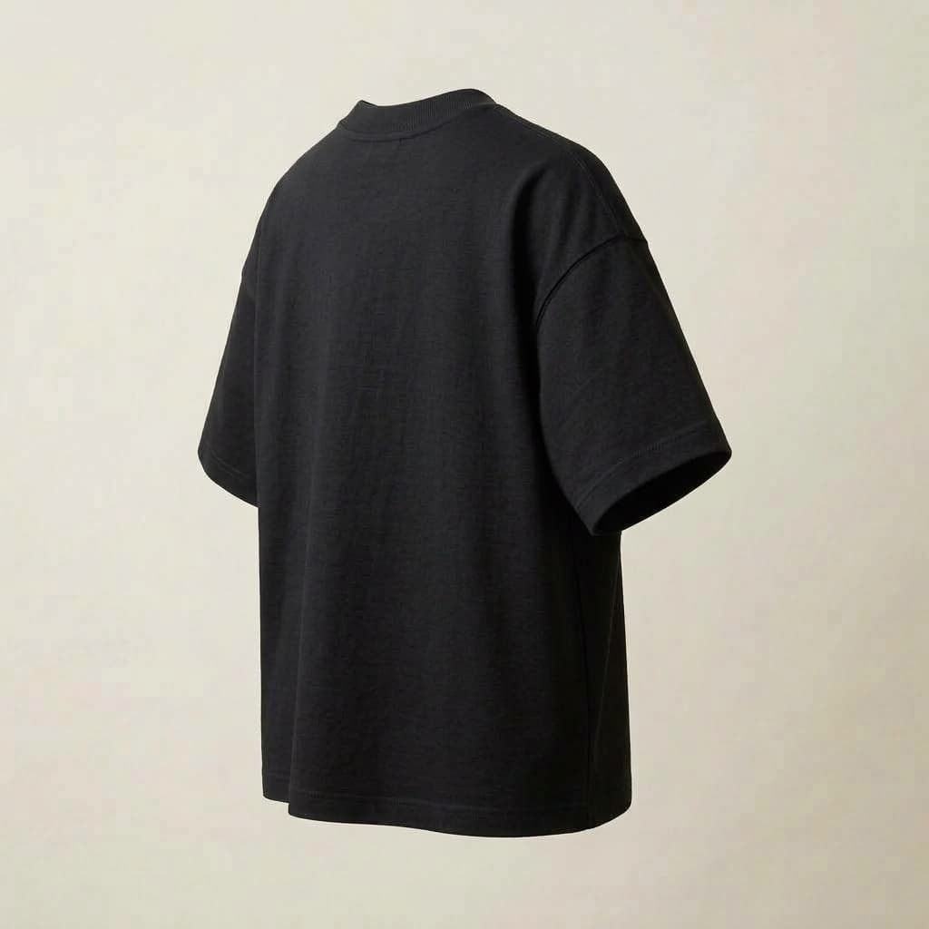 Noir Oversized Tee — ¾ Back
